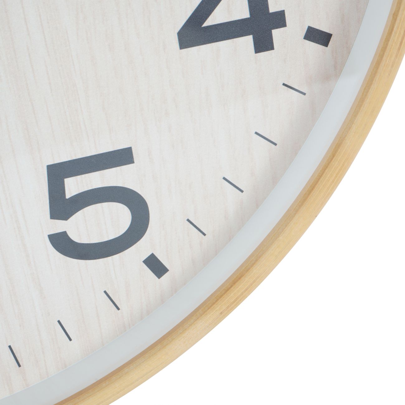 Light Natural Grain Effect Round Wall Clock